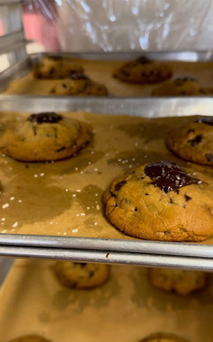 Get 4 Chocolate Brown Butter, Chocolate Chip Cookies, Stuffed with Cheesecake!