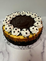 Chocolate Chip Cheesecake As a 9" Round, 4oz Reuseable Jar or 1dz Bite Size.